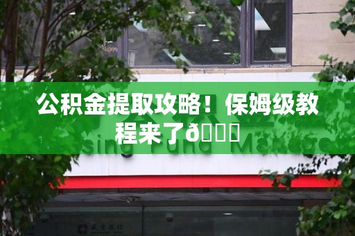 新罗公积金提取攻略！保姆级教程来了😎