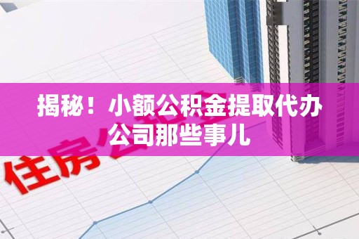 新罗揭秘！小额公积金提取代办公司那些事儿